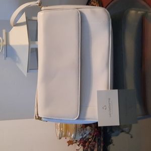White handbag over the shoulder. Liz Claiborne